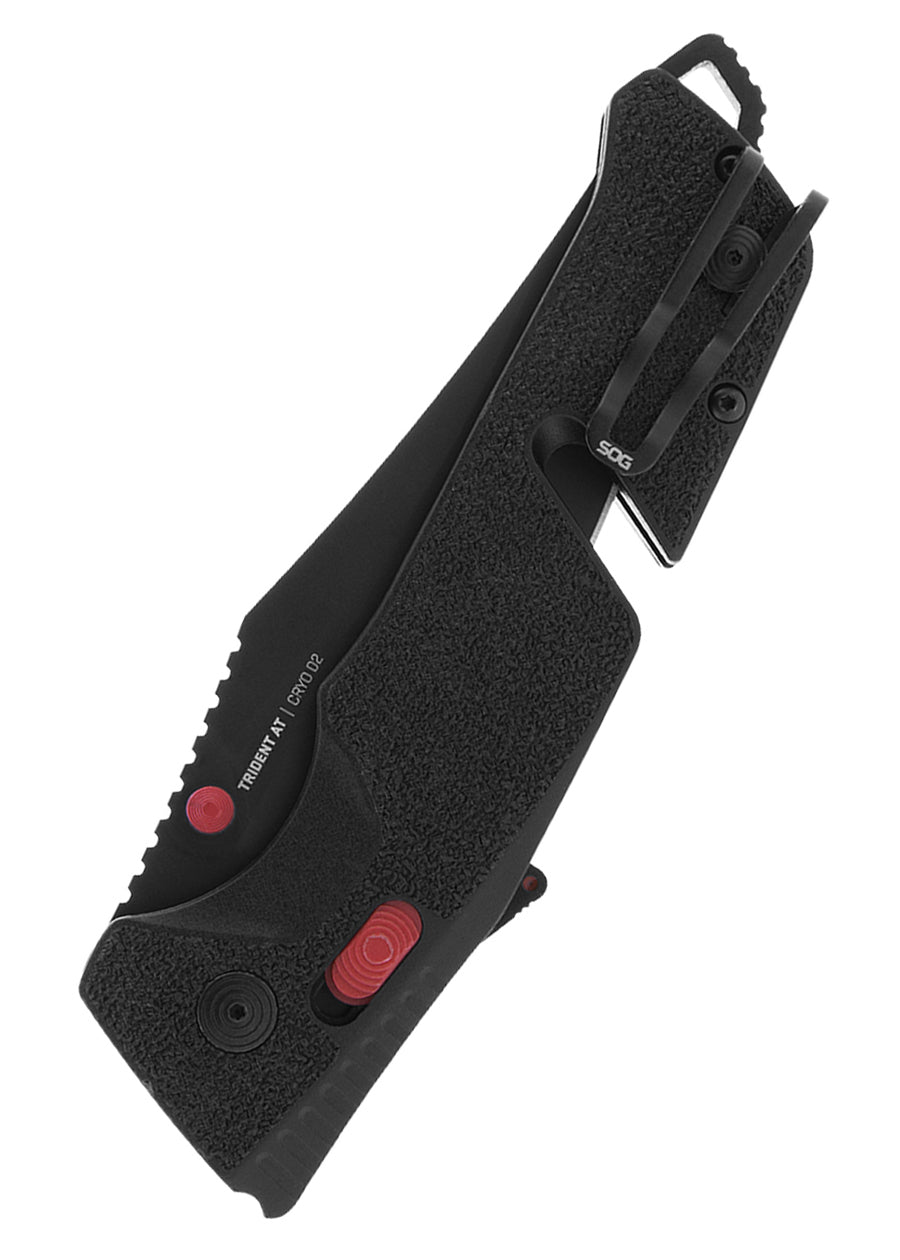 Couteau pliant SOG Trident AT noir et rouge lame tanto