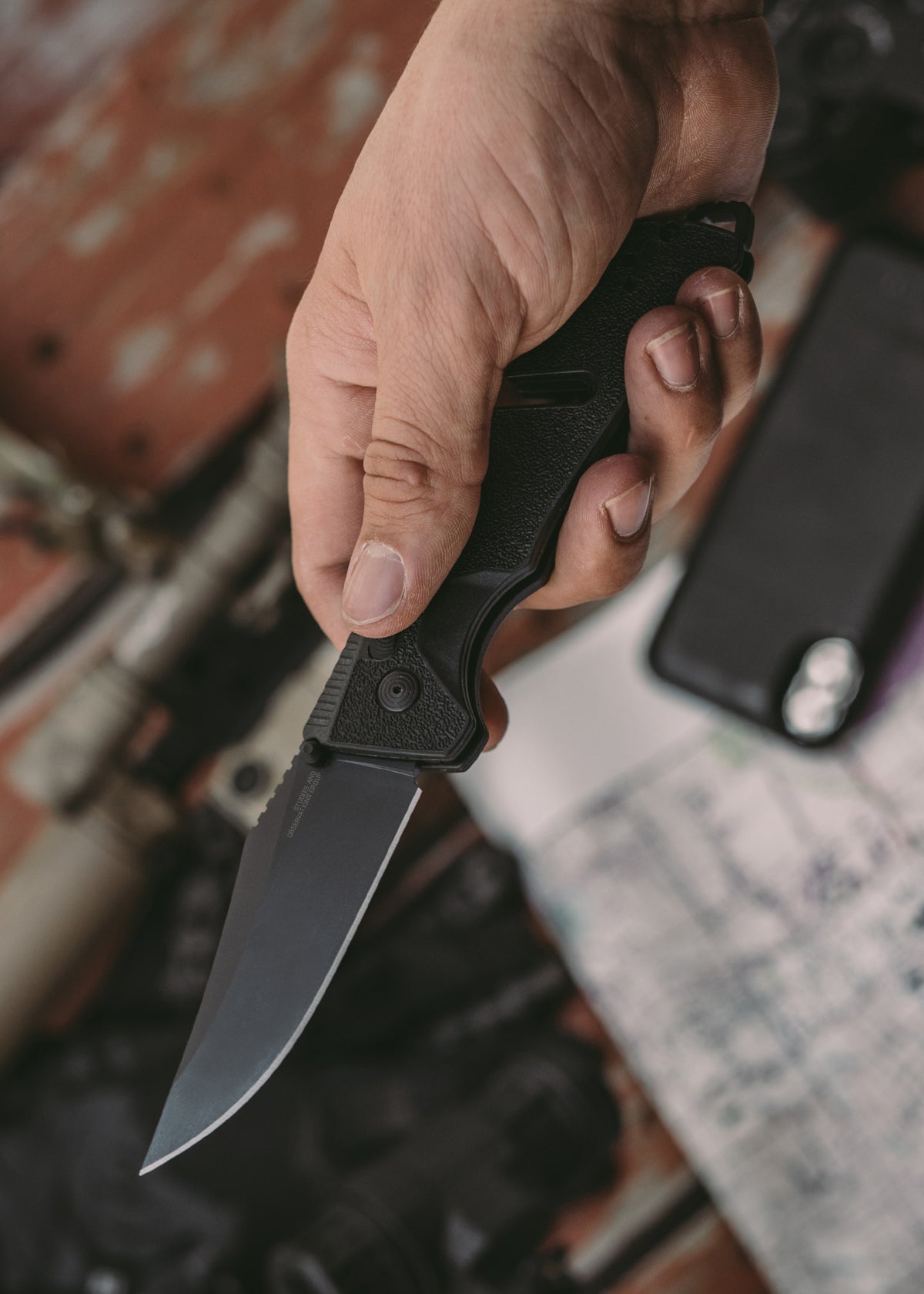 Couteau pliant SOG Trident AT Blackout