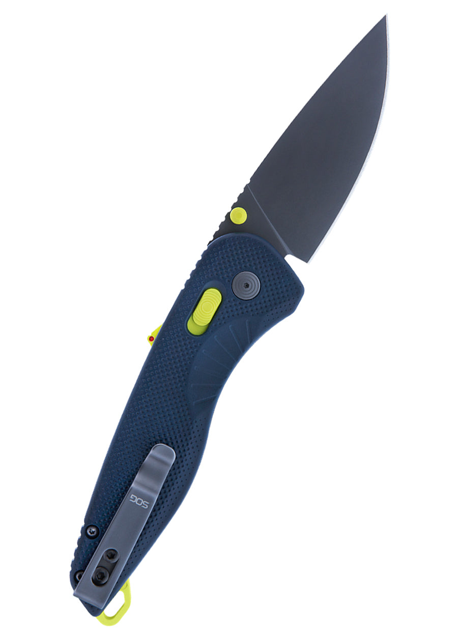 Couteau pliant SOG Aegis AT Indigo & Acid, lame drop point D2