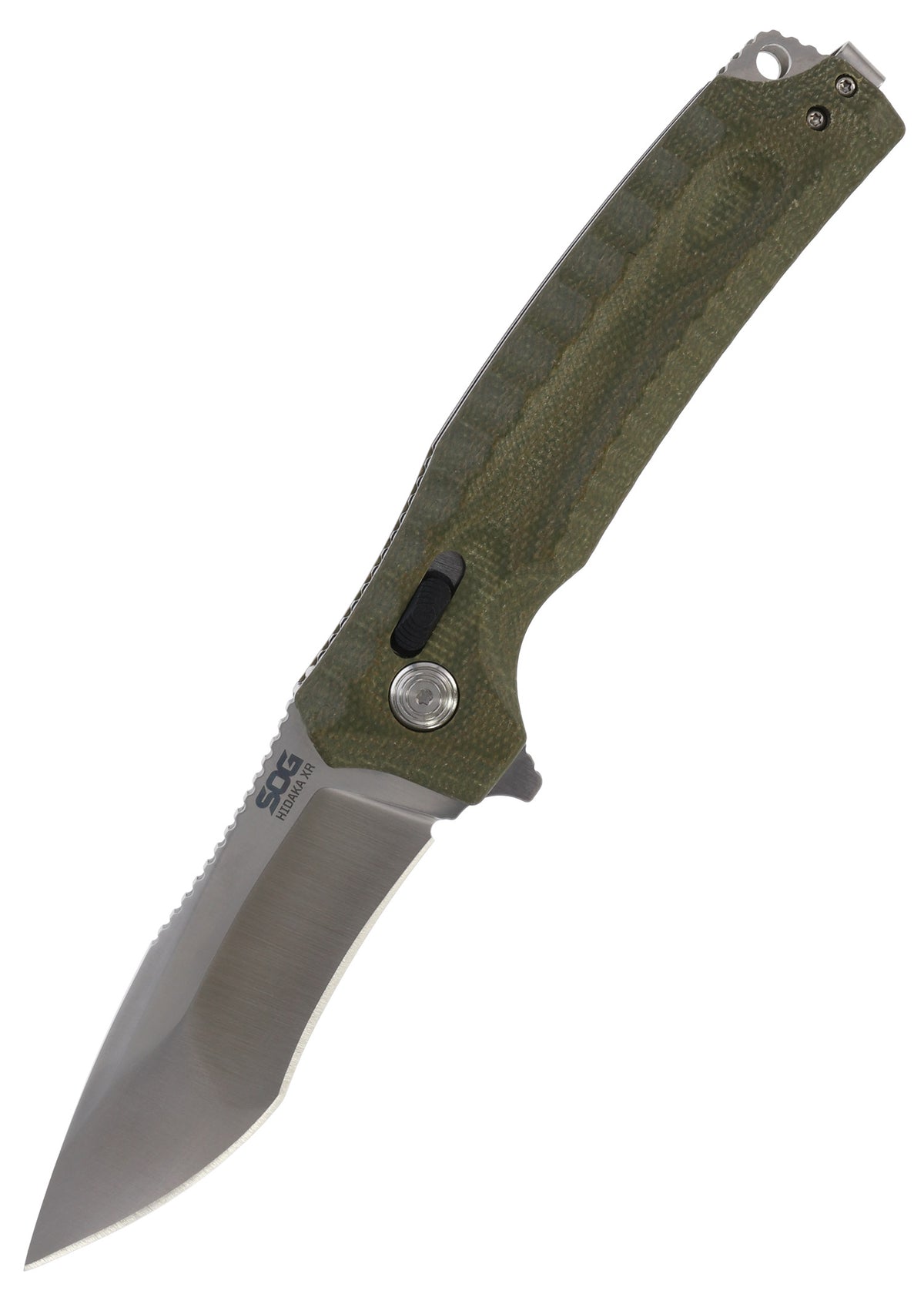 Couteau de poche SOG Hidaka XR satiné, manche micarta