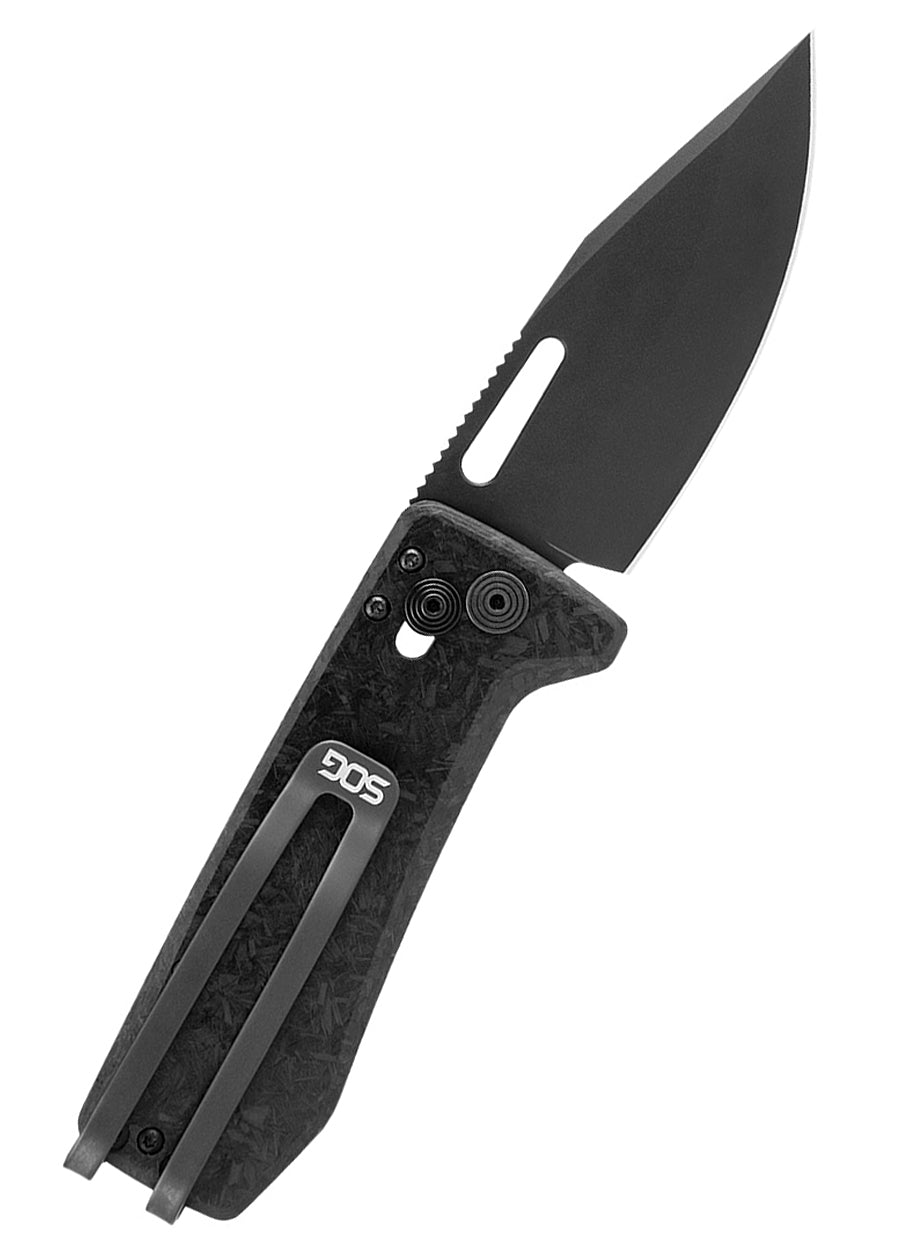 Couteau de poche SOG Ultra XR Blackout, fibre de carbone noire