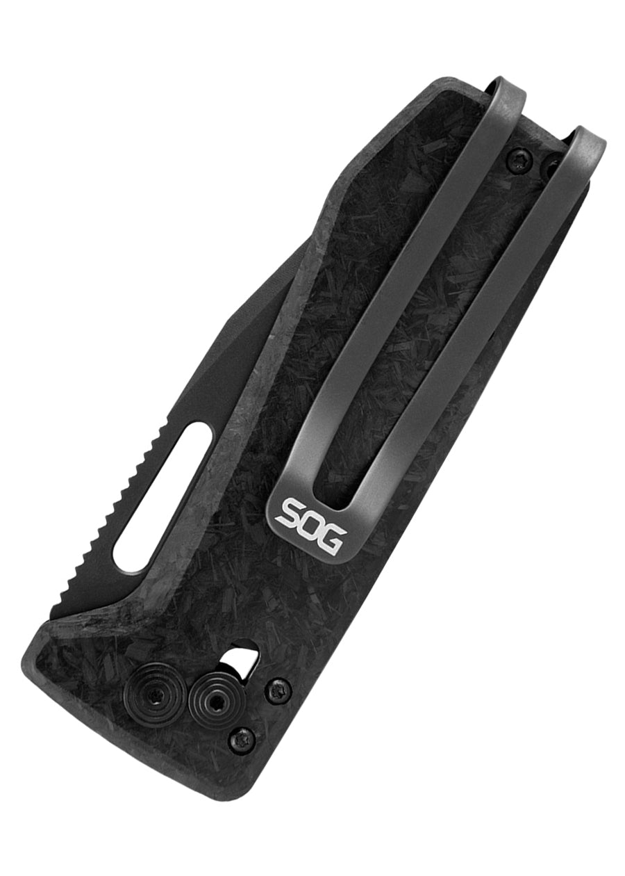 Couteau de poche SOG Ultra XR Blackout, fibre de carbone noire