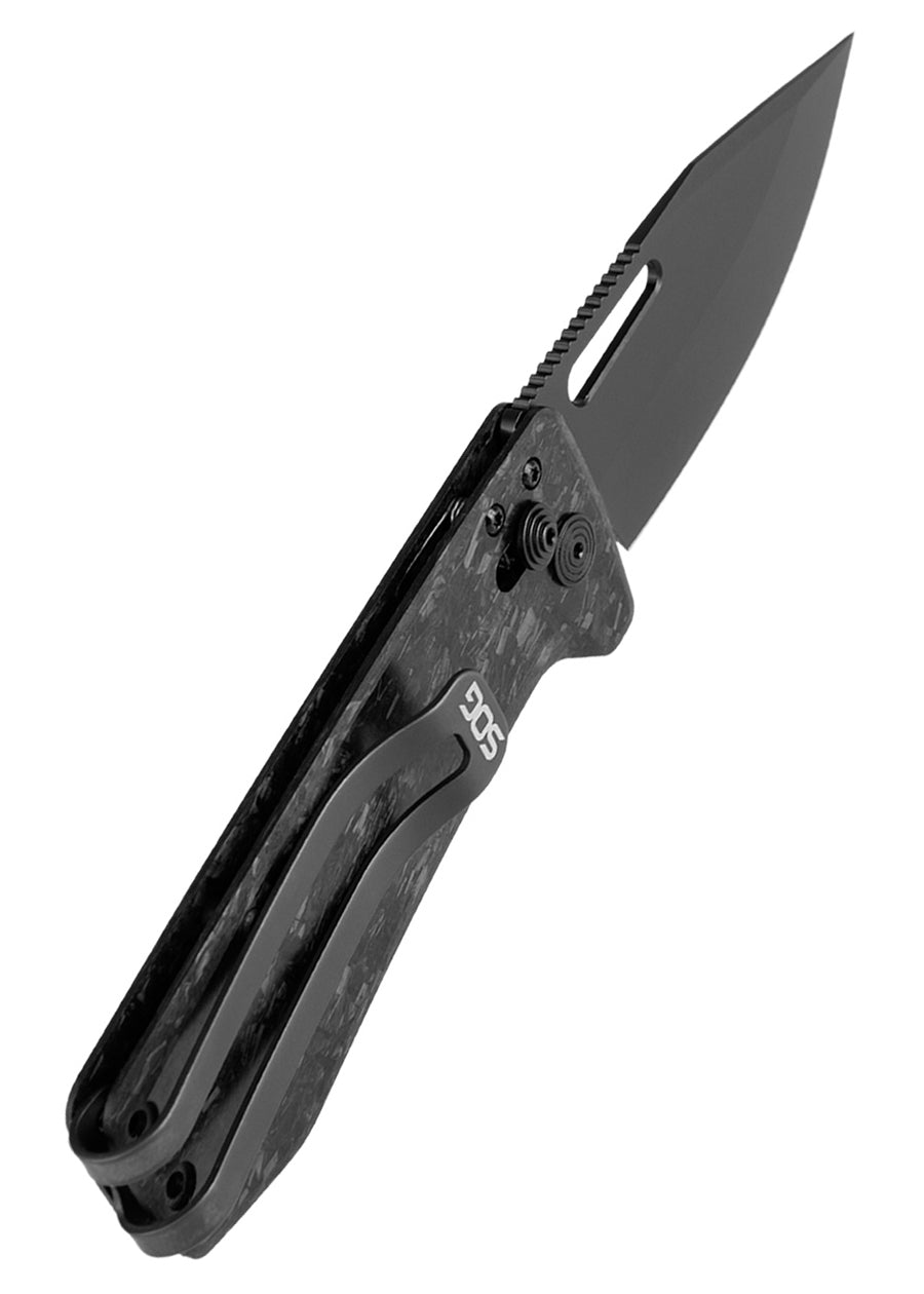 Couteau de poche SOG Ultra XR Blackout, fibre de carbone noire