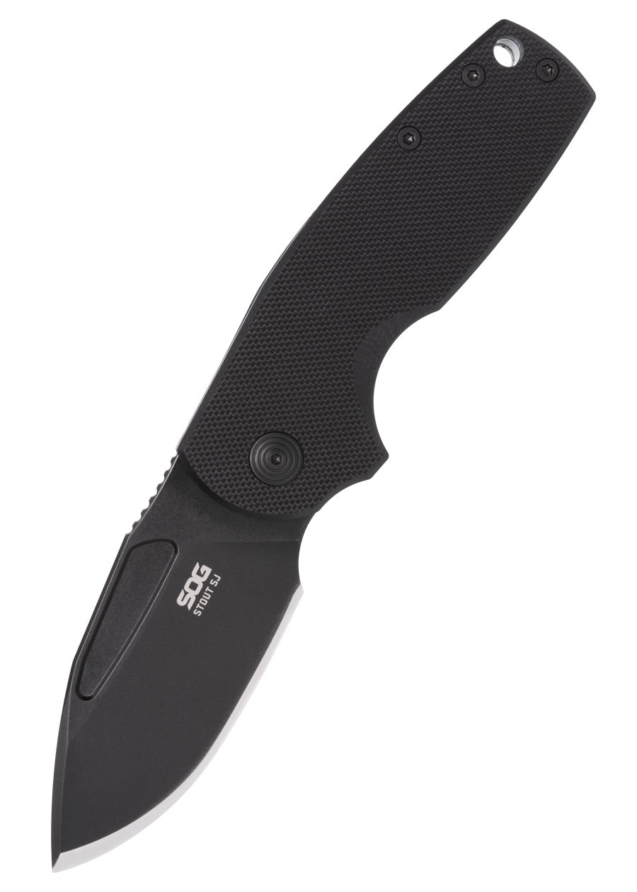 Couteau de poche SOG Stout SJ Blackout, G10 noir