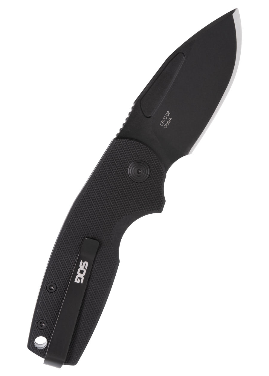 Couteau de poche SOG Stout SJ Blackout, G10 noir