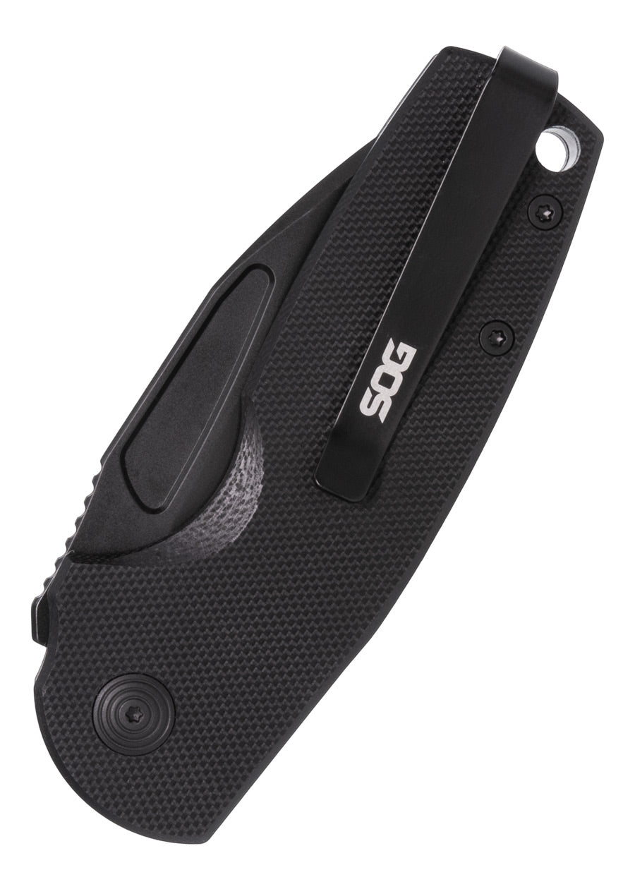 Couteau de poche SOG Stout SJ Blackout, G10 noir