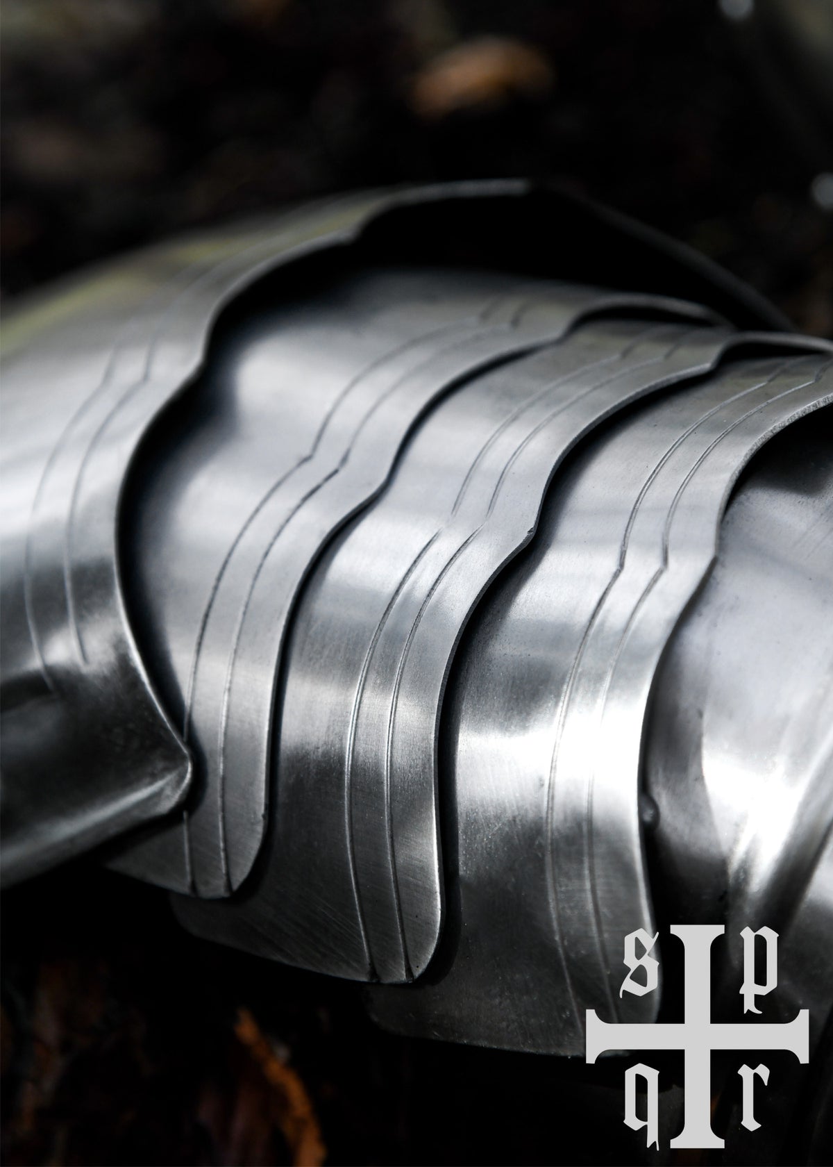 Bras d'armure gothiques complets en acier, la paire