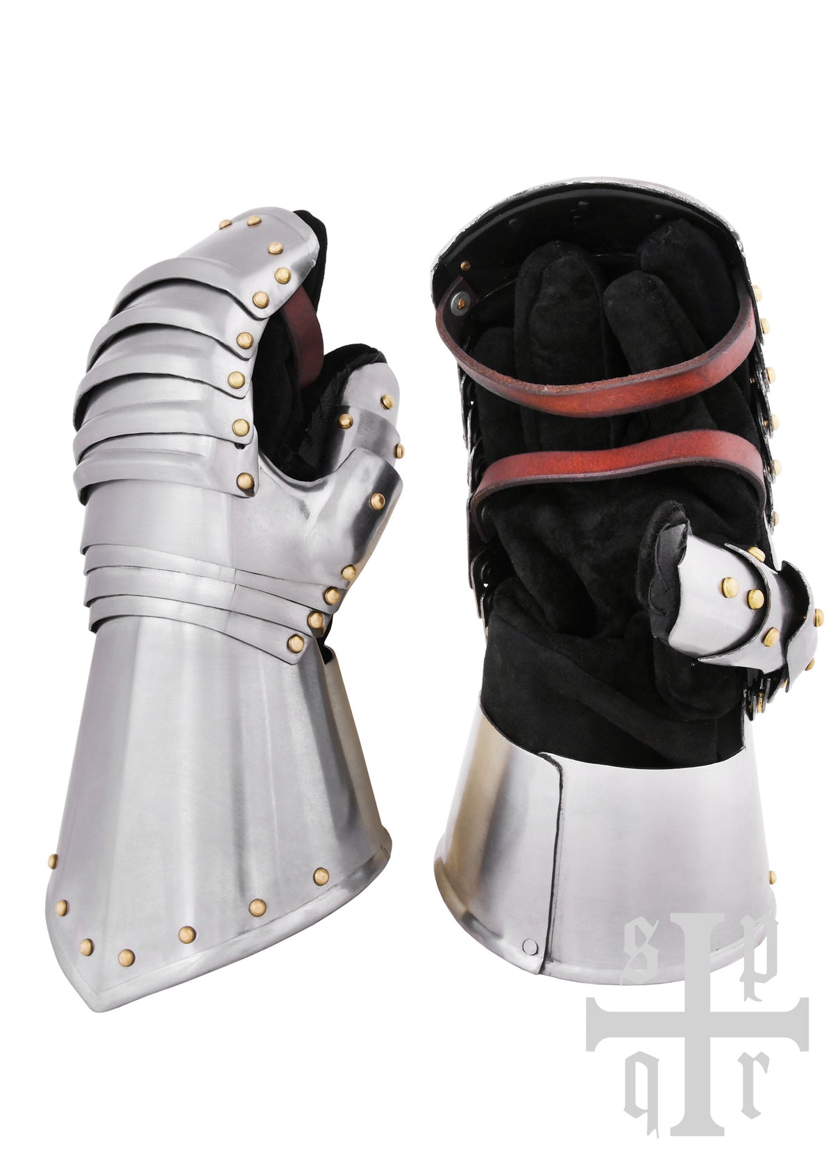 Gantelets mitaines style Maximilien en acier, la paire