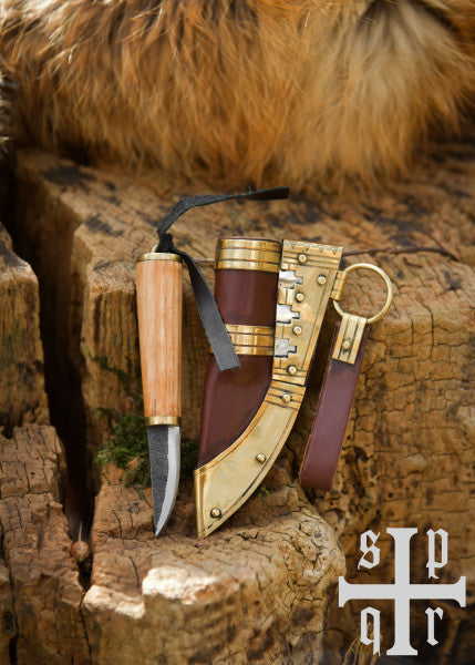 Petit couteau viking, acier au carbone, couteau à fibule