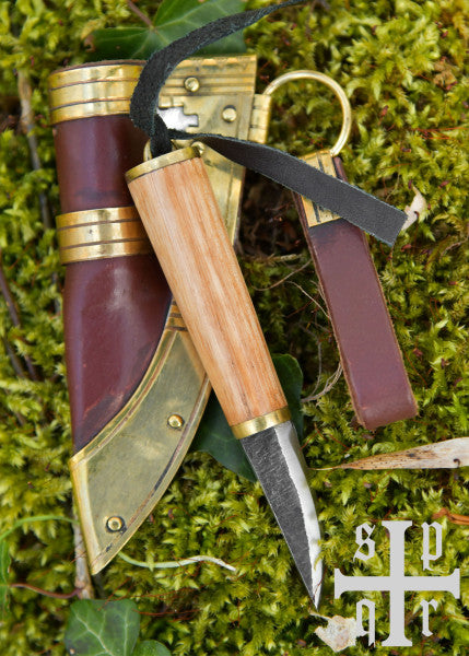 Petit couteau viking, acier au carbone, couteau à fibule