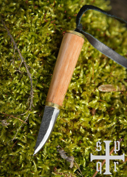 Petit couteau viking, acier au carbone, couteau à fibule