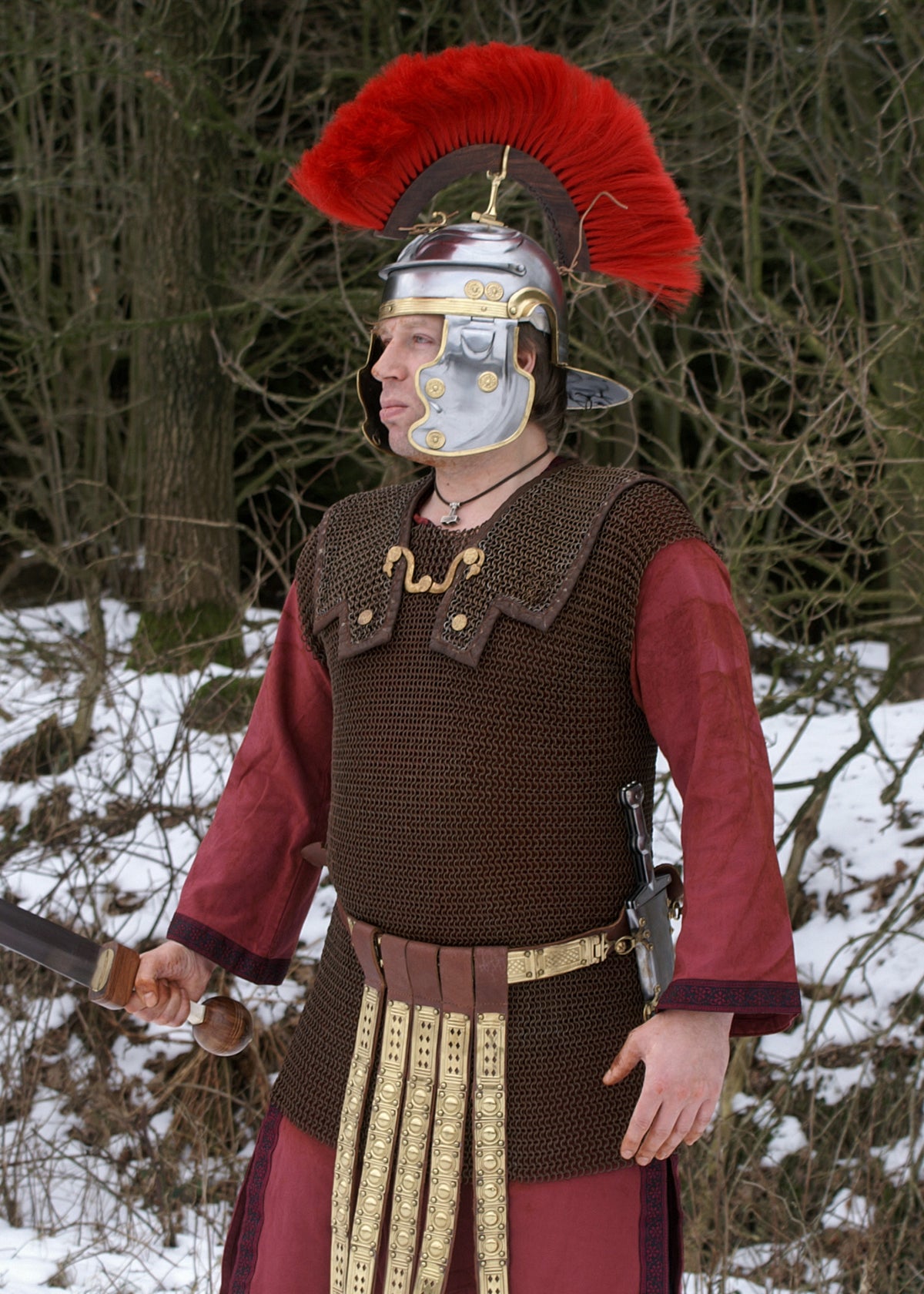 Lorica hamata BTW en mailles d'acier à ressort avec doublure d'épaules