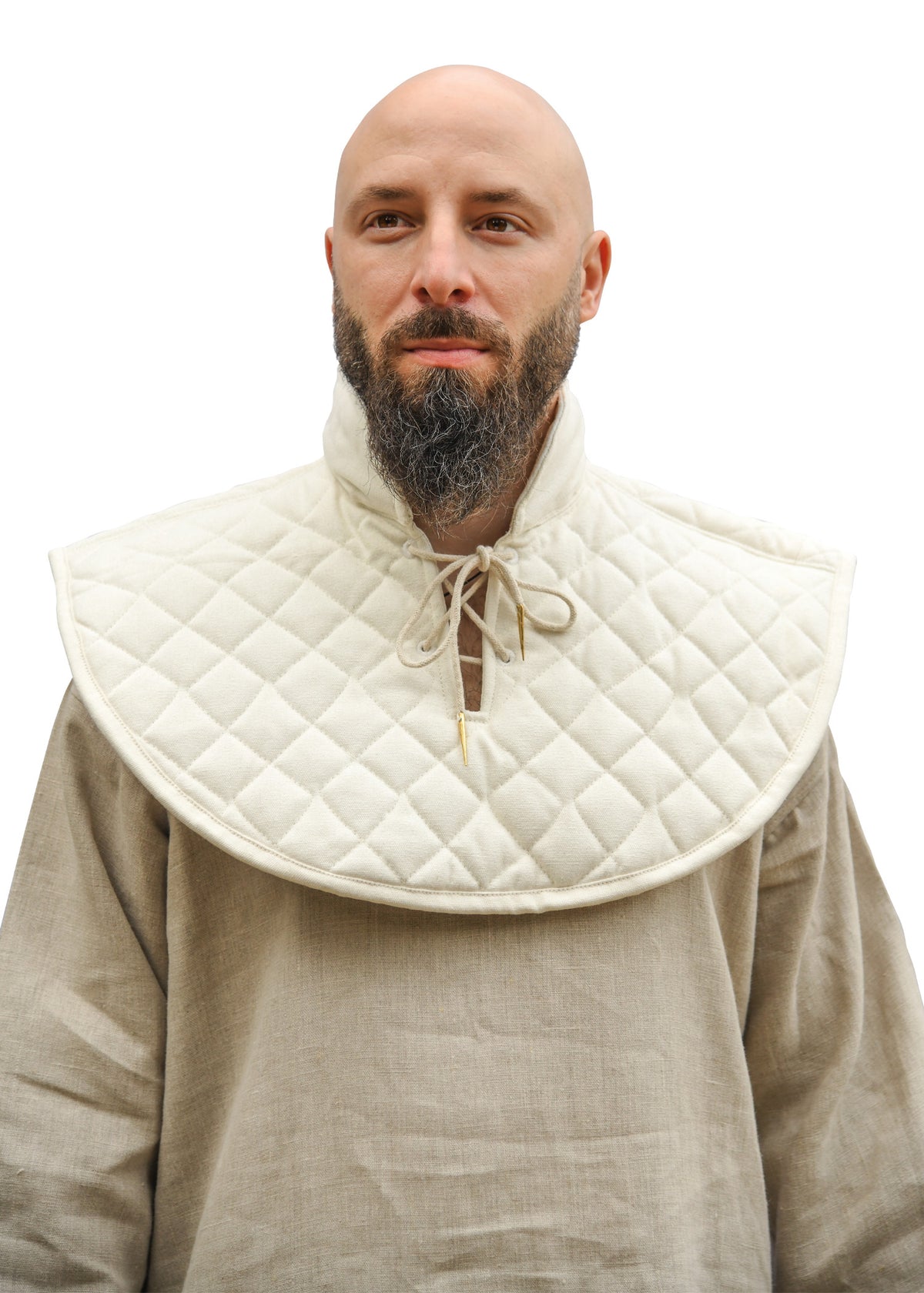 Col rembourré médiéval en coton matelassé