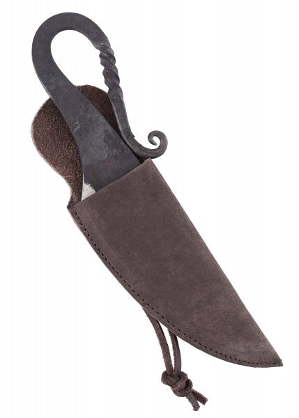 Couteau du Haut Moyen Âge avec étui en cuir