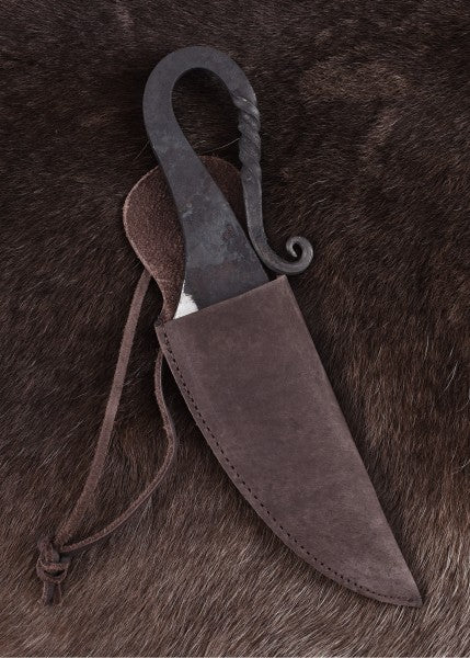Couteau du Haut Moyen Âge avec étui en cuir
