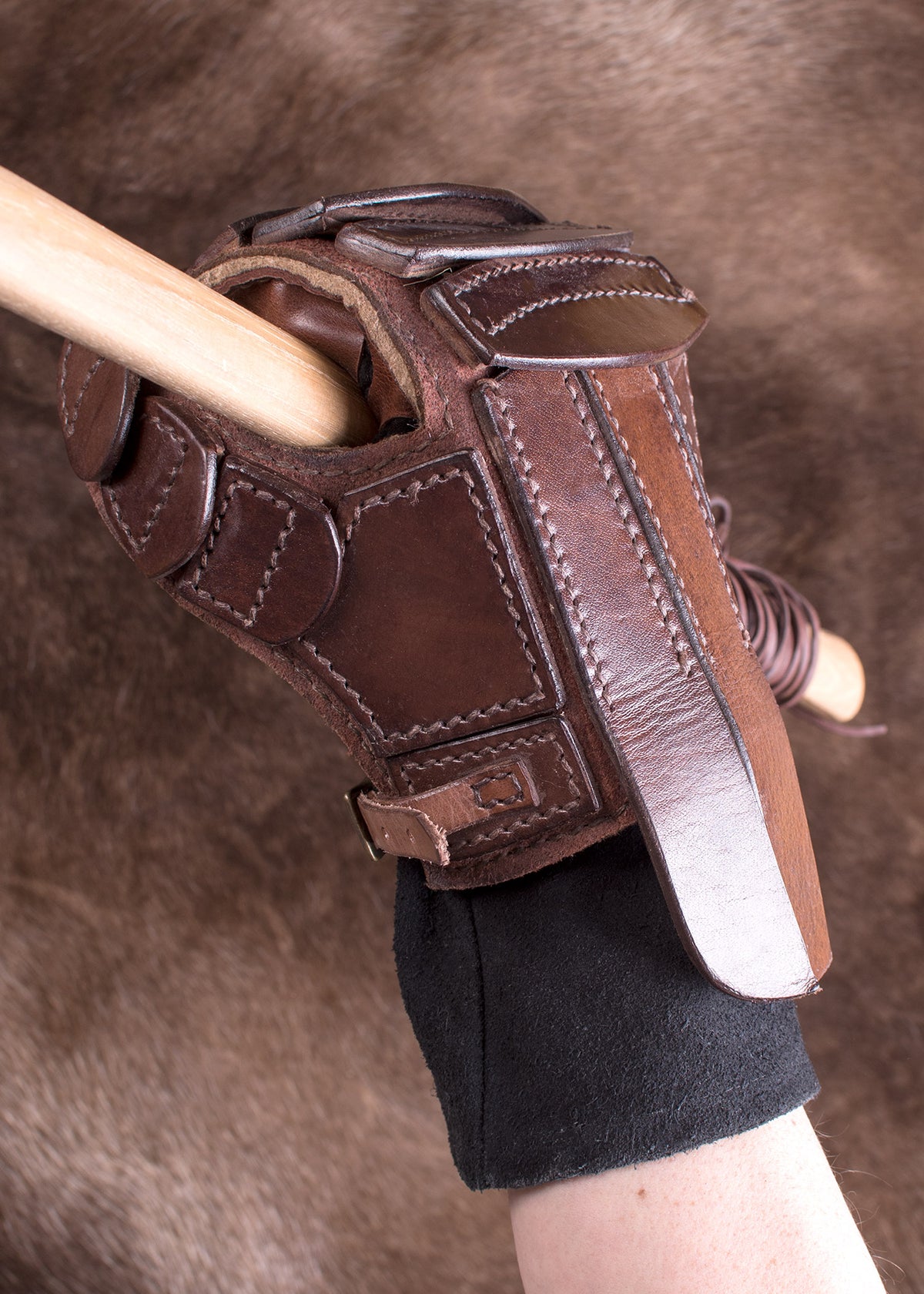 Moufle de protection rembourrée en cuir pour escrime et combat d'exhibition
